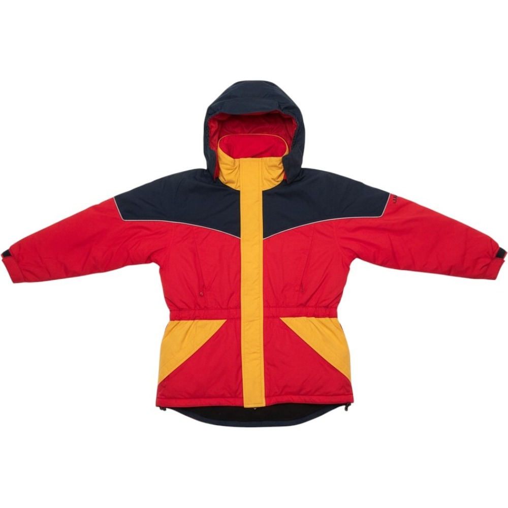 Vintage LL Bean Kids Large Insulated Winter Parka Red Navy Yellow Colorblock